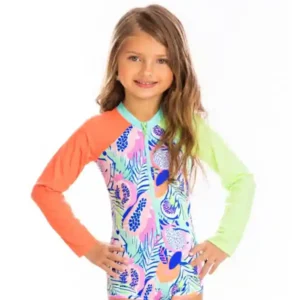 Vestido De Baño Niña Manga Larga Entero Cachetero