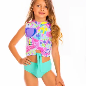 Vestido de Baño Niña Dos Piezas Manga Sisa Globito Agua